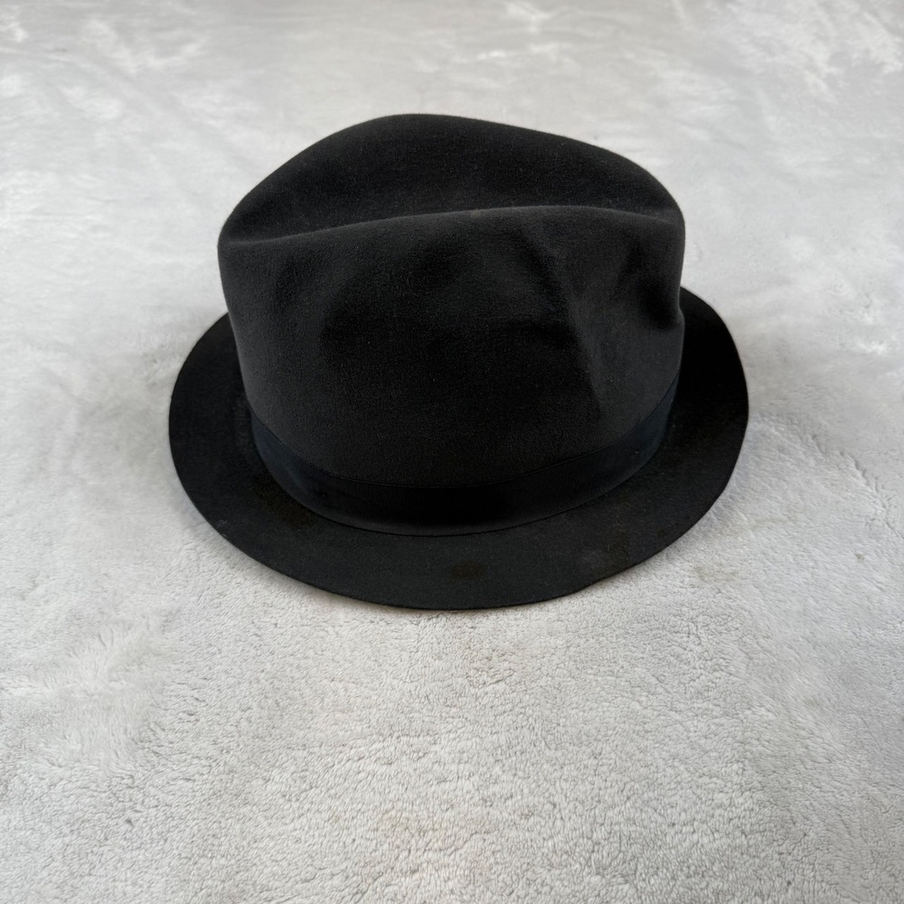 Royal‎ Stetson Mens Black Fur Felt Fedora Hat Vintage 7 1/4 58cm